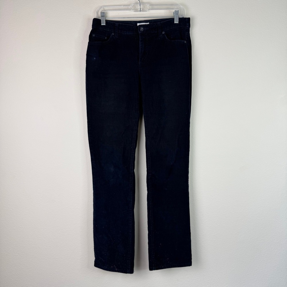 St. John's Bay Women's Straight Leg Corduroy Pants Blue Size 6 90s Casual FLAW